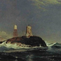 Dhu Heartach Lighthouse, During Construction, por Sam Bough